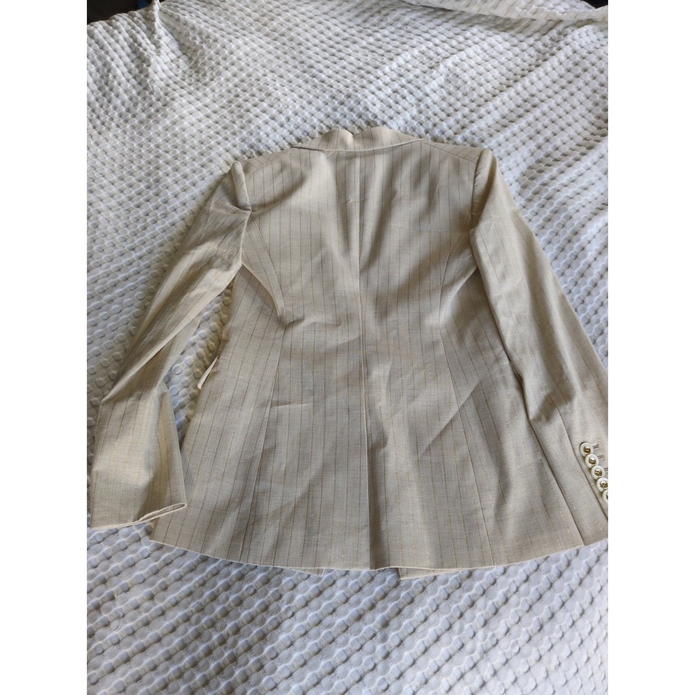 Veronica Beard Gaya Dickey Jacket Natural Gold Size 0 Business Career Metallic - Picture 4 of 15